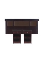 Set Muebles New Dublín Chocolate: Respaldo 2 Plazas + 2 Veladores