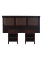 Set Muebles New Torino Chocolate: Respaldo 2 Plazas + 2 Veladores
