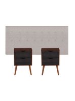 Set Muebles Trigis: Respaldo King + 2 Veladores