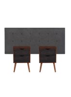 Set Muebles Eufrates: Respaldo 2 Plazas + 2 Veladores