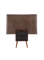 Set Muebles Baker: Respaldo 1 Plaza + Velador