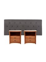 Set Muebles Kavery: Respaldo 2 Plazas + 2 Veladores