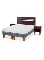 Cama Europea Excellence Plus 2 Plazas Base Dividida + Set Muebles New Munich