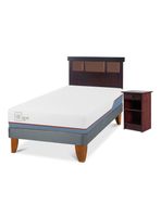 Cama Europea Excellence Plus 1.5 Plazas + Set Muebles New Dublín Chocolate