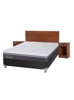 Box Spring Ortopedic Advance B5 Black 2 Plazas Base Normal + Set Muebles New Villarrica