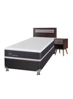 Box Spring New Ortopedic B5 Black 1.5 Plazas + Set Muebles New Munich