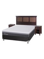 Box Spring B5 Black Ortopedic Advance 2 Plazas Base Normal + Set Muebles New Torino Chocolate