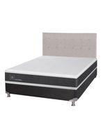 Box Spring New Ortopedic B5 Black 2 Plazas Base Normal + Respaldo Tigris
