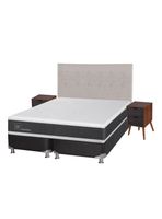Box Spring New Ortopedic B5 Black 2 Plazas Base Dividida + Set Muebles Tigris