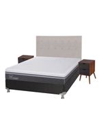 Box Spring Ortopedic Advance B5 Black 2 Plazas Base Normal + Set Muebles Tigris