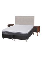 Box Spring Ortopedic Advance B5 Black 2 Plazas Base Dividida + Set Muebles Tigris