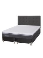 Box Spring Ortopedic Advance B5 Black 2 Plazas Base Dividida + Respaldo Eufrates