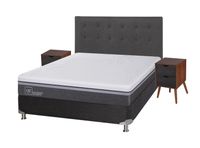 Box Spring Ortopedic Advance B5 Black 2 Plazas Base Normal Eufrates Sin Textil