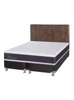 Box Spring New Ortopedic B5 Black 2 Plazas Base Dividida + Respaldo Baker
