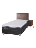 Box Spring Ortopedic Advance B5 Black 1.5 Plazas + Set Muebles Baker Café