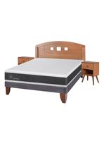 Cama Europea New Ortopedic 2 Plazas Base Normal + Set Muebles New Gales