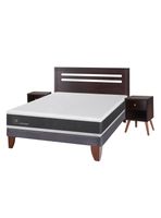 Cama Europea New Ortopedic 2 Plazas Base Normal + Set Muebles New Munich
