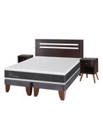 Cama Europea New Ortopedic 2 Plazas Base Dividida + Set Muebles New Munich