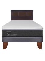 Cama Europea Ortopedic Advance 1.5 Plazas + Respaldo New Dublín Chocolate