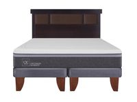 Cama Europea Ortopedic Advance 2 Plazas Base Dividida + Respaldo New Dublín Chocolate