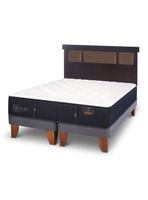 Cama Europea Premium 2 Plazas Base Dividida + Respaldo New Dublin Chocolate