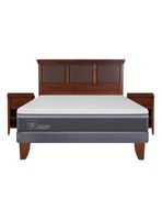 Cama Europea Ortopedic Advance 2 Plazas Base Normal + Set Muebles New Torino