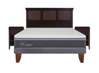 Cama Europea Ortopedic Advance 2 Plazas Base Normal + Set Muebles New Torino Chocolate