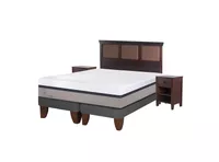 Cama Europea Balance King Base Dividida + Set Muebles New Torino Chocolate
