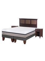 Cama Europea Balance 2 Plazas Base Dividida + Set Muebles New Torino Chocolate