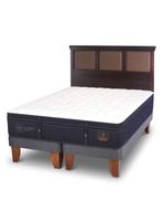 Cama Europea Super Premium 2 Plazas Base Dividida + Respaldo New Torino Chocolate