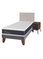 Cama Europea New Ortopedic 1.5 Plazas + Set Muebles Tigris