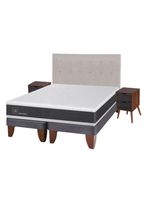 Cama Europea New Ortopedic 2 Plazas Base Dividida + Set Muebles Tigris