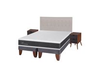 Cama Europea New Ortopedic King + Set Muebles Tigris
