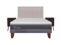 Cama Europea Ortopedic Advance 2 Plazas Base Normal + Set Muebles Tigris