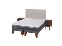Cama Europea Ortopedic Advance King + Set Muebles Tigris