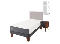 Cama Europea Smart 1.5 Plazas + Set Muebles Tigris