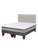 Cama Europea Balance 2 Plazas Base Dividida + Respaldo Tigris