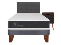 Cama Europea New Ortopedic 1.5 Plazas Base Normal + Set Muebles Eufrates