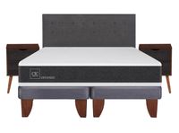 Cama Europea New Ortopedic King Base Dividida + Set Muebles Eufrates