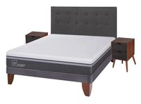 Cama Europea Ortopedic Advance 2 Plazas Base Normal + Set Muebles Eufrates