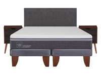 Cama Europea Ortopedic Advance King Base Dividida + Set Muebles Eufrates