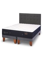 Cama Europea Premium 2 Plazas Base Dividida + Respaldo Eufrates