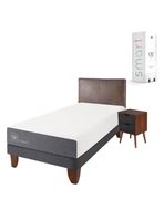 Cama Europea Smart 1.5 Plazas + Set Muebles Baker