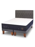 Cama Europea Super Premium 2 Plazas Base Dividida + Respaldo Kavery