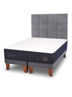 Cama Europea Super Premium 2 Plazas Base Dividida + Respaldo Tamesis