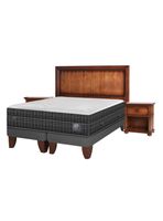 Cama Europea Lux 2 Plazas Base Dividida + Set Maderas Monterrey