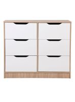 Cómoda 6 Cajones Olmo-Blanco