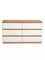 Cómoda Nórdica 6 Cajones Olmo-Blanco