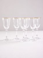 Set de 6 Copas Cristal Angela Blanco Oro 250 ml