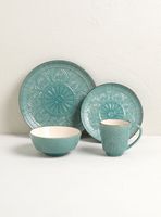 Set Vajilla 24 Piezas Turquesa Cerámica